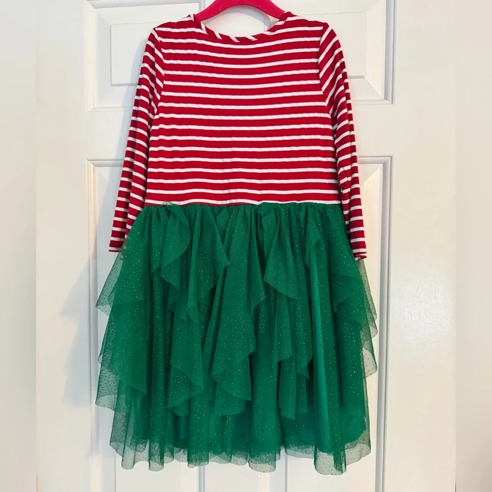 Zunie Christmas/Santa Claus Red and White Striped Dress